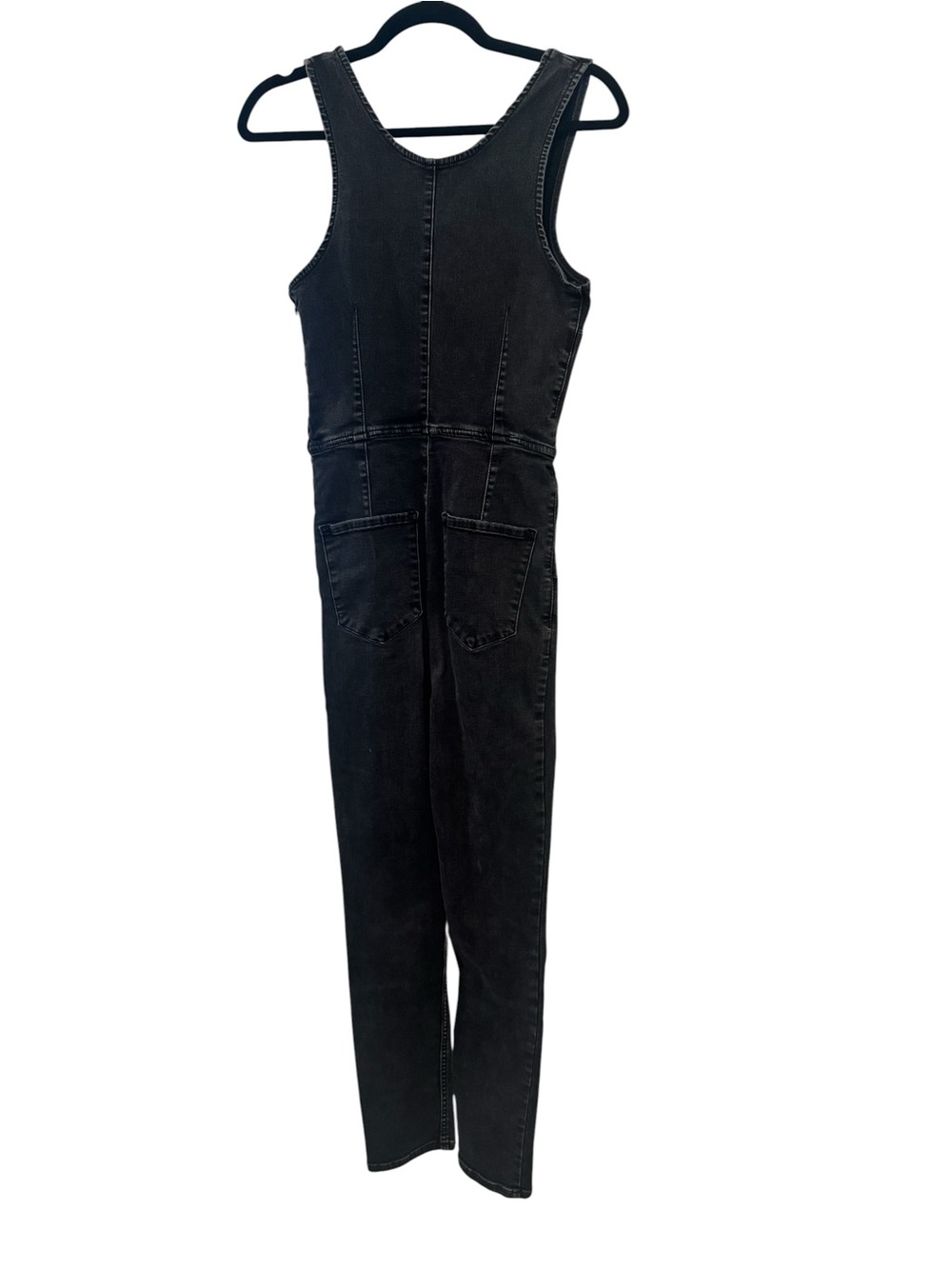 Free People Black Tank-Style Denim Jumpsuit SEE DESCRIPTION - Picture 7 of 8